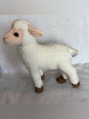 Hansa Sheep Plush Stuffed Animal Toy Ivory White Curly posable realistic 11”